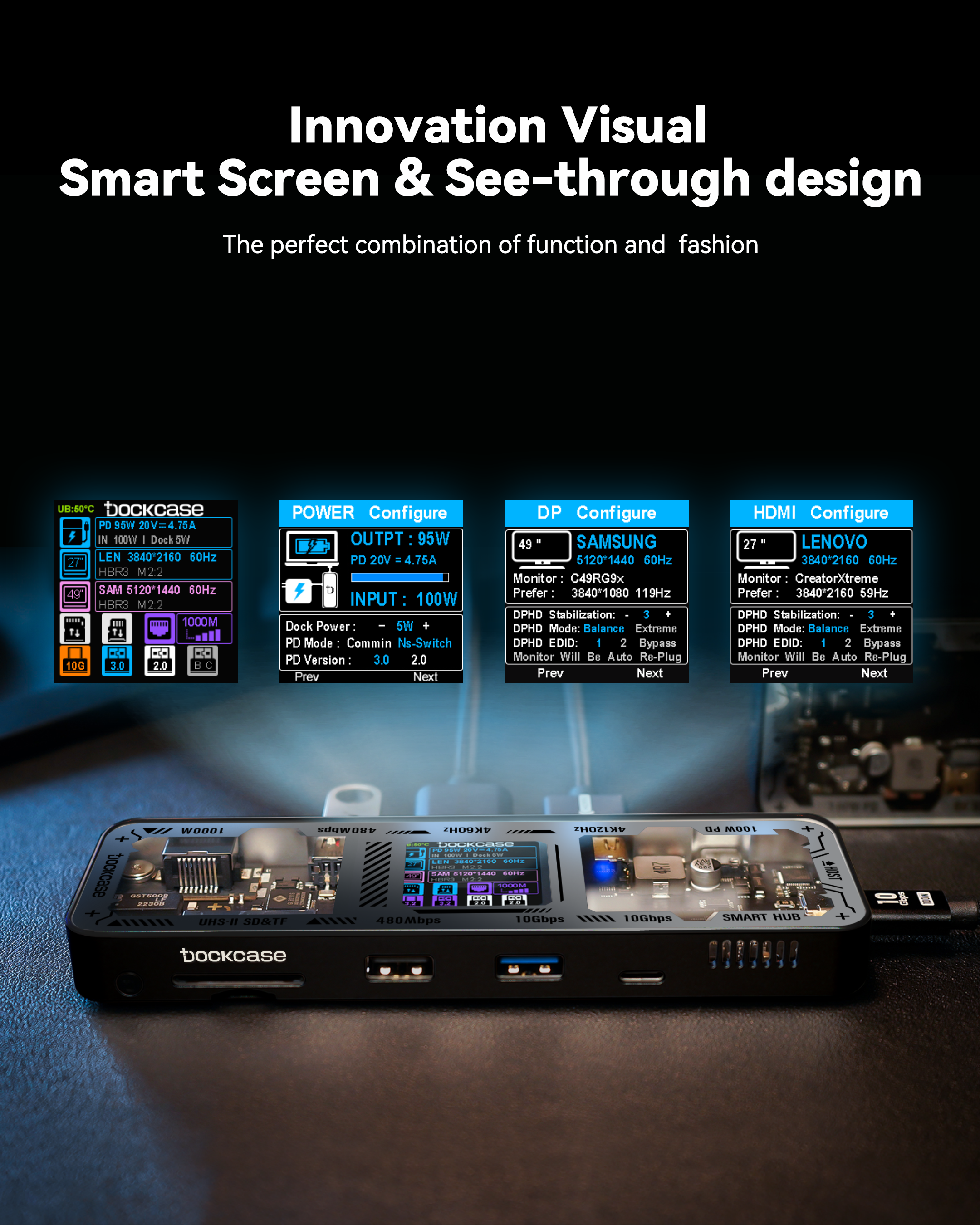 Dockcase Smart 10-in-1 USB-C Hub - HDMI & DP (Explorer Edition)