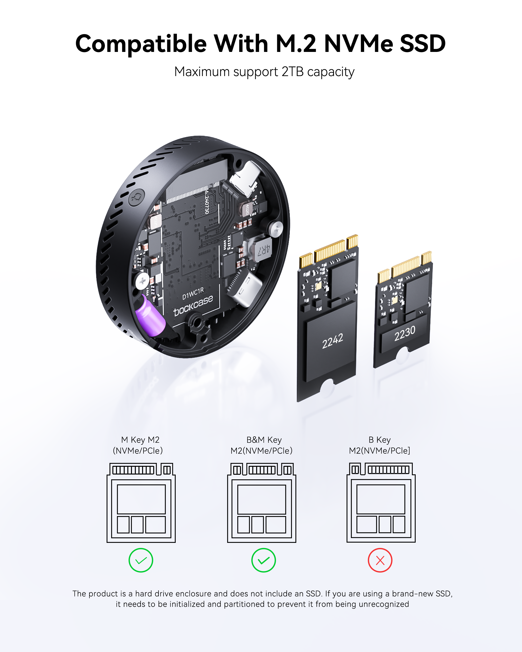 Dockcase Smart Magsafe M.2 NVMe SSD Enclosure - 100W PD