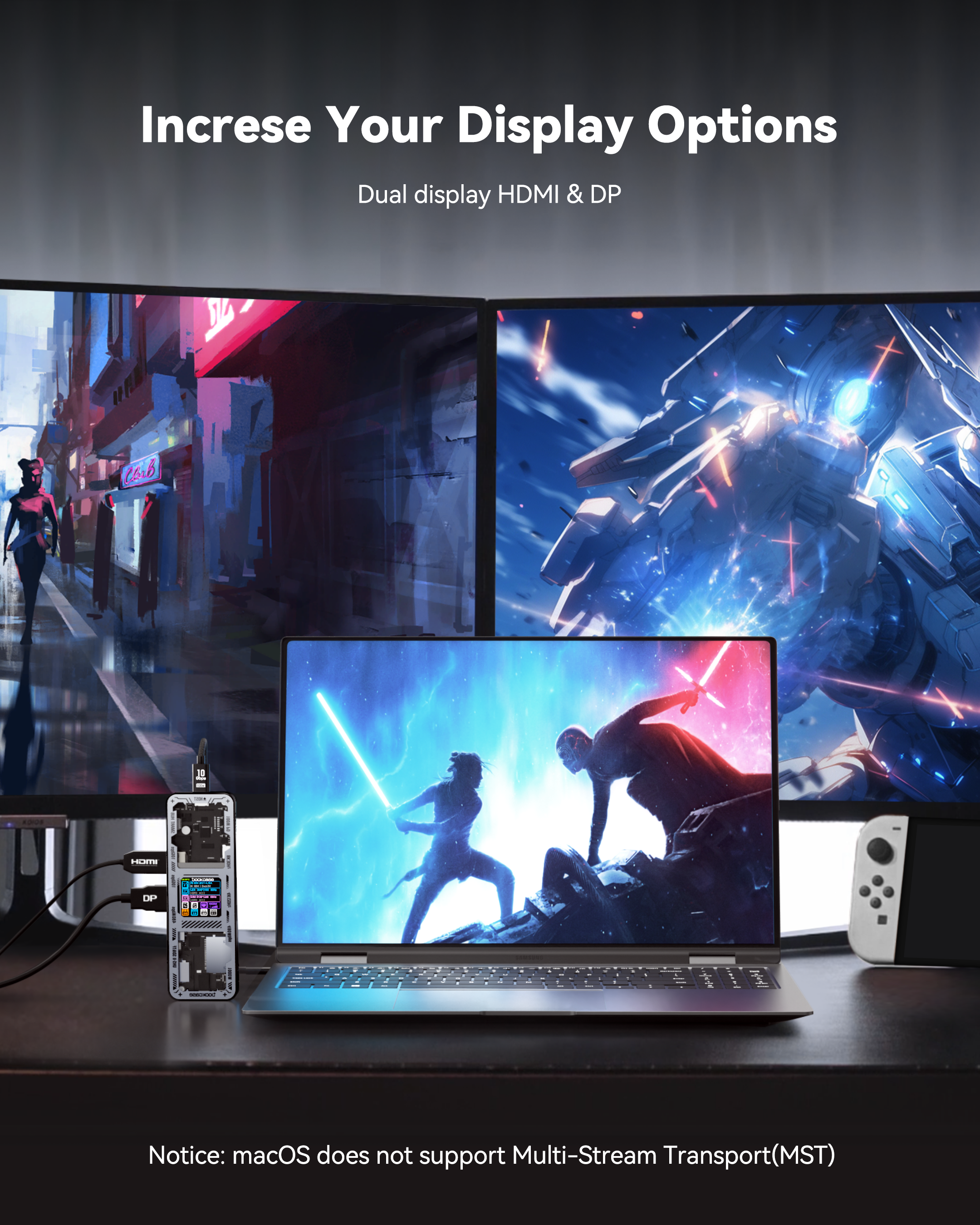 Dockcase Smart 10-in-1 USB-C Hub - HDMI & DP (Explorer Edition)