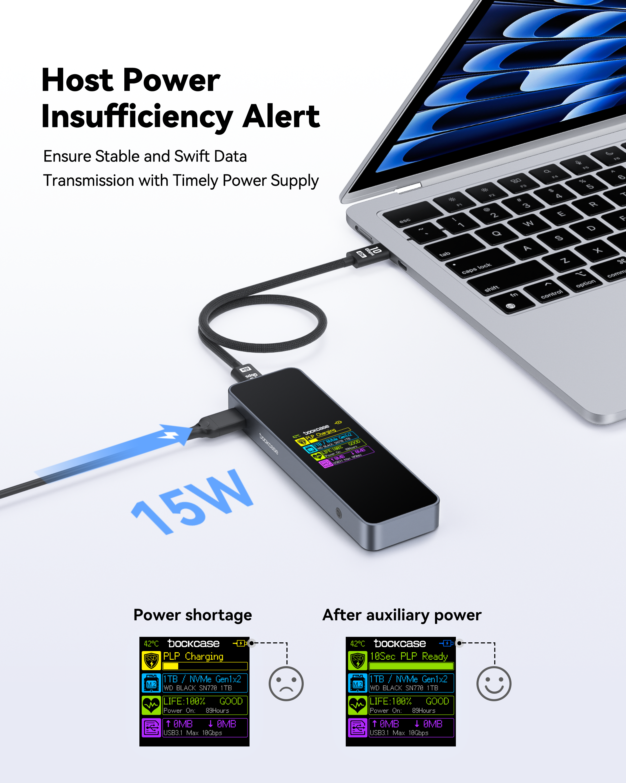 Dockcase Smart M.2 NVMe SSD Enclosure