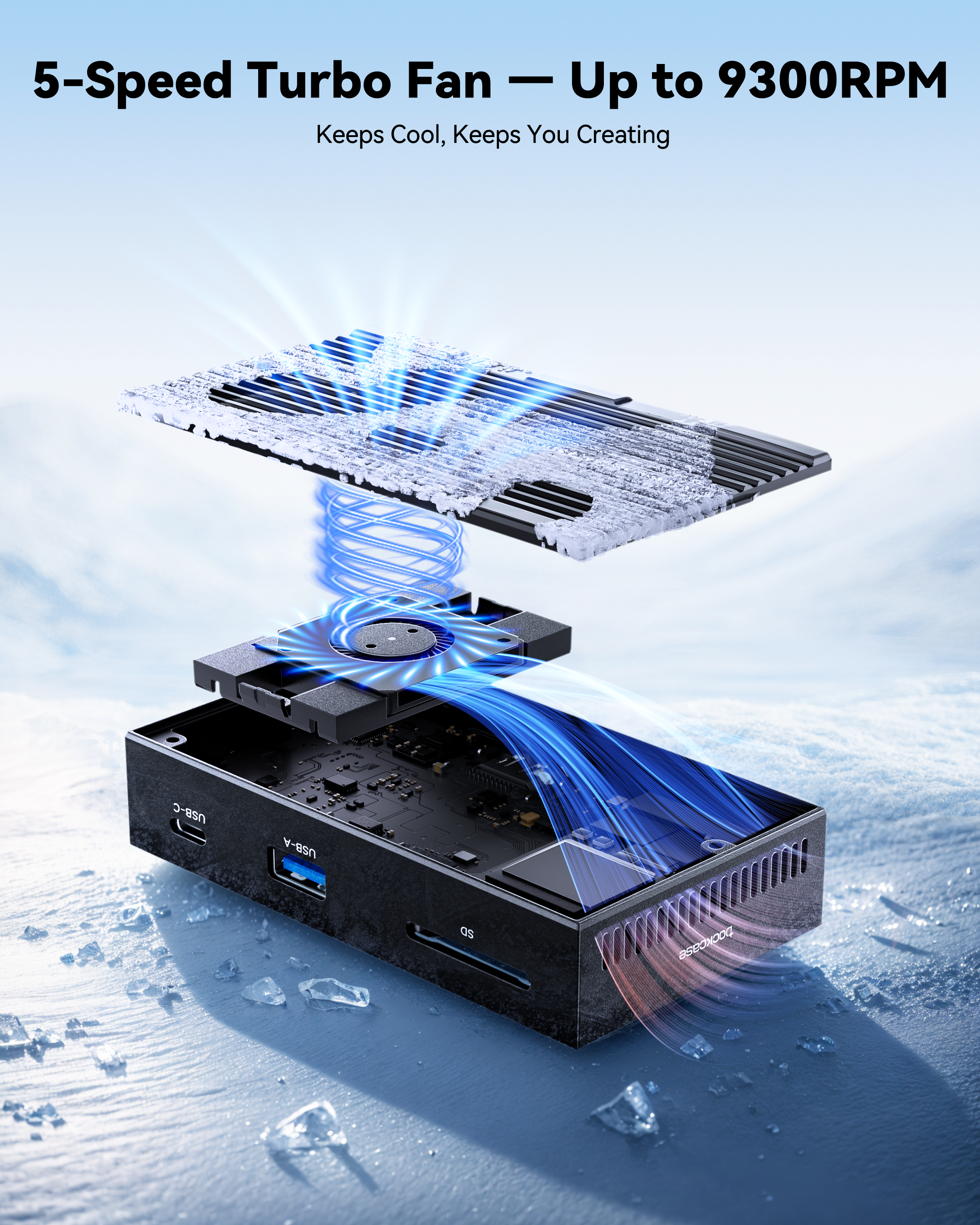 Dockcase Smart USB-C Hub 7-in-1 with M.2 SSD Enclosure