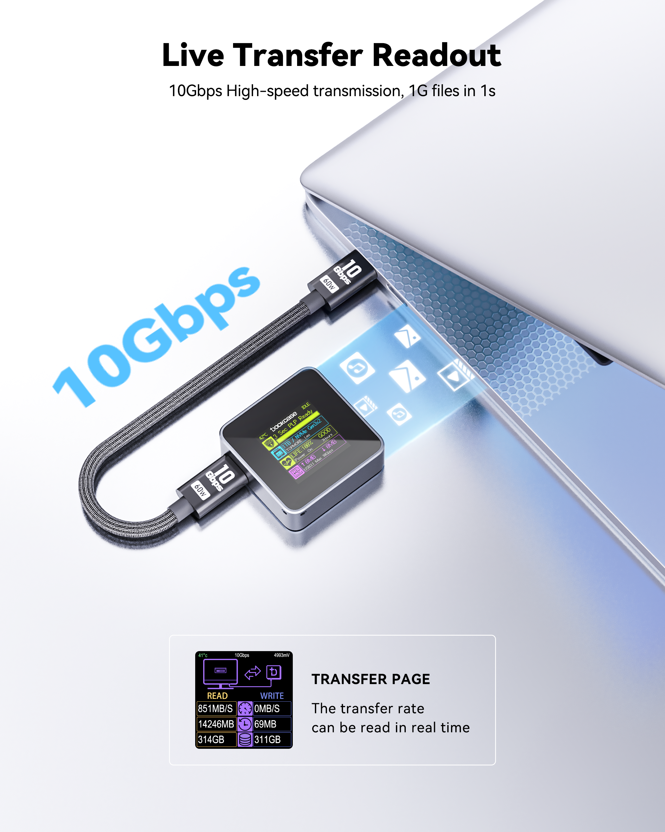 Dockcase Pocket Smart 2230 M.2 NVMe SSD Enclosure - Grey