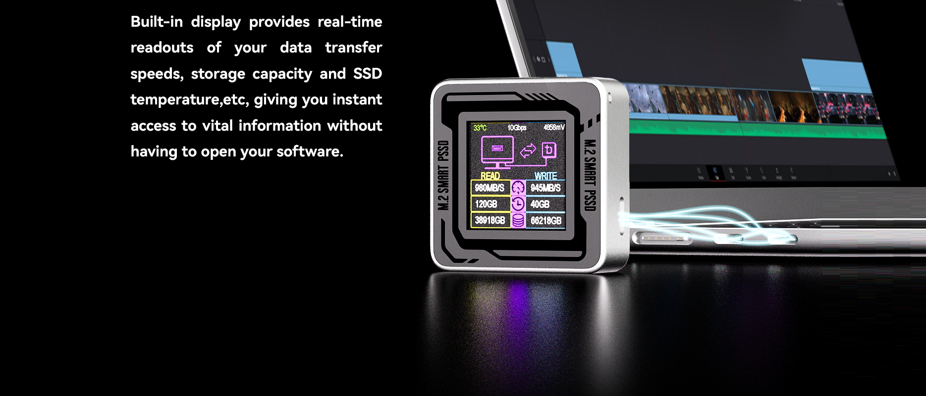 Dockcase Pocket M.2 NVMe Smart SSD Enclosure, Boîtier SSD 3s Power
